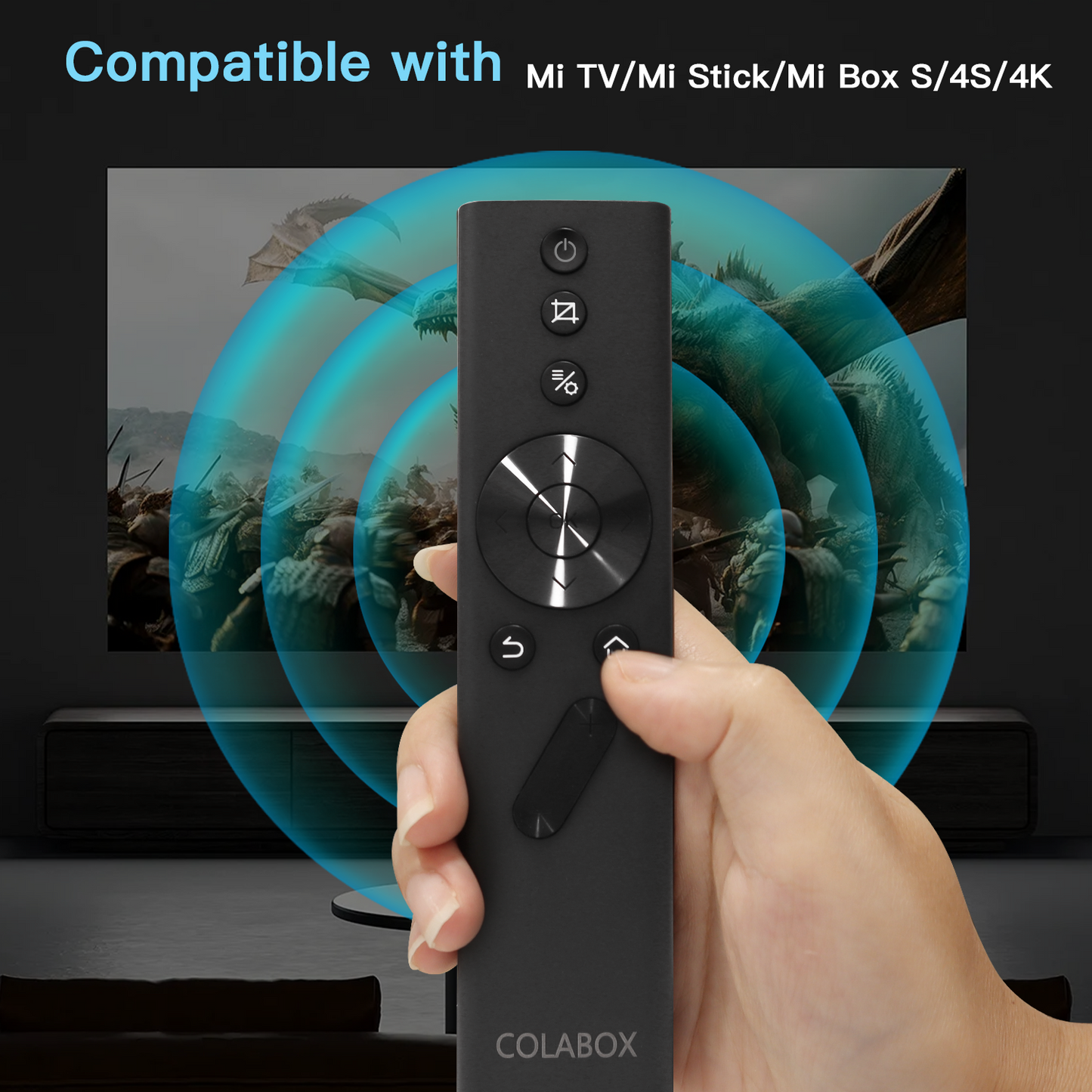 COLABOX Replacement Remote Controls For Projectors/TV/Sticks, Bluetooth 5.2, Simple Pairing